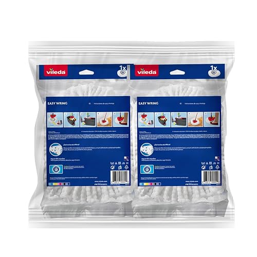 Vileda Easy Wring - Pack de 2 Repuestos Trapeador Mop Microfibra