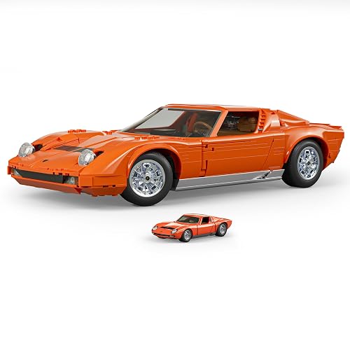 Mattel Brick Shop Hot Wheels, Juguete De Construcción, Premium Lamborghini Premium Lamborghini Miura P400 SV Armable, para Coleccionistas y 10+ Años