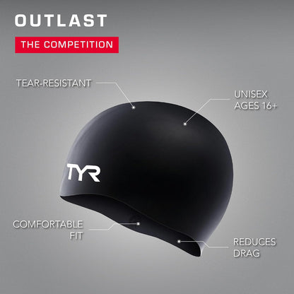 TYR - Gorro de natación Antiarrugas (Silicona)