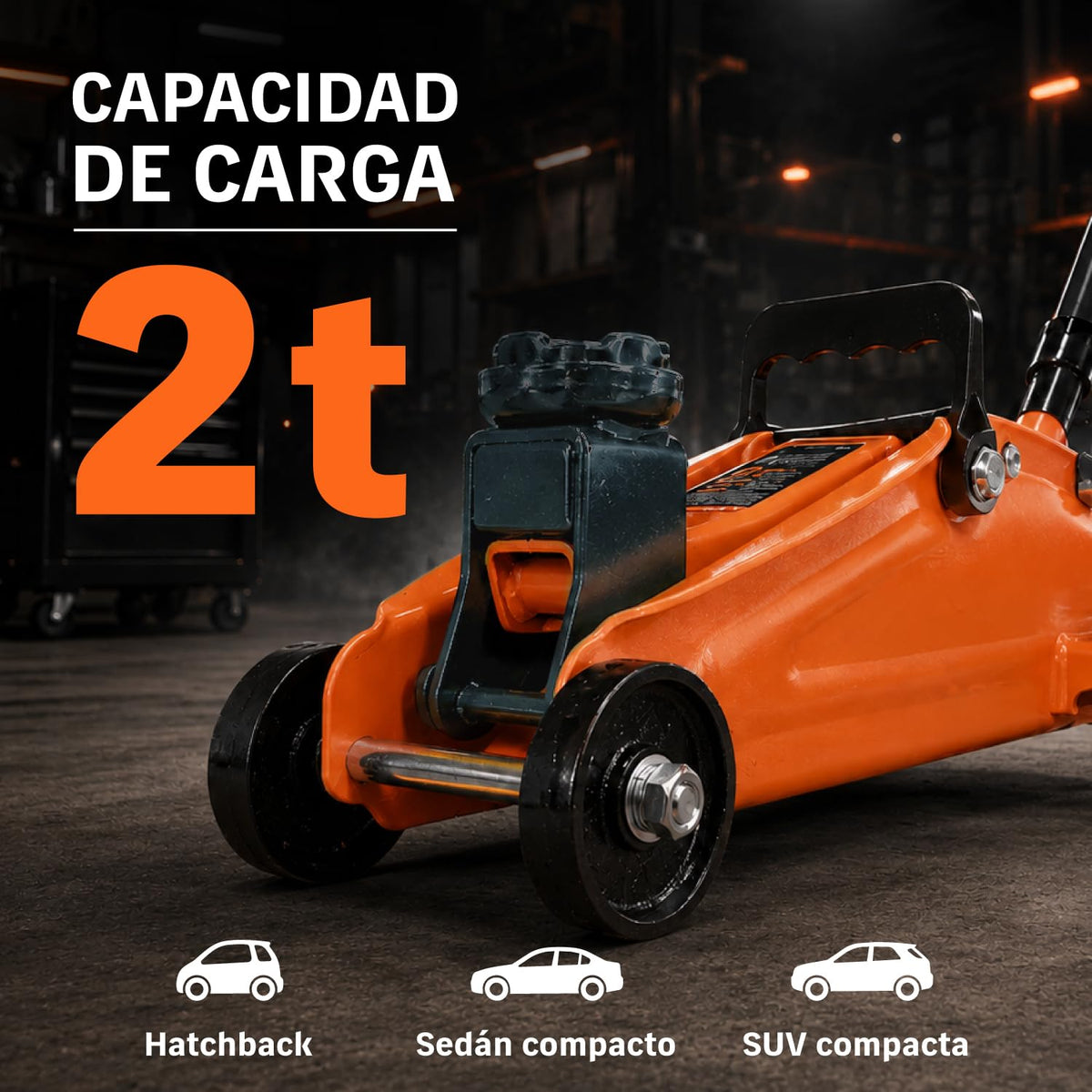 TRUPER Gato de Patín 2 t, Naranja y Negro