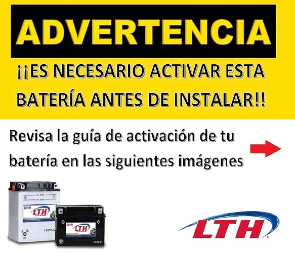 LTH Batería de Moto AGM 12V 12Ah Modelo TX14L-BS