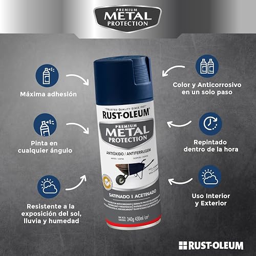 Rust-Oleum Metal Protection Pintura Anticorrosiva Aerosol Negro Mate 340g