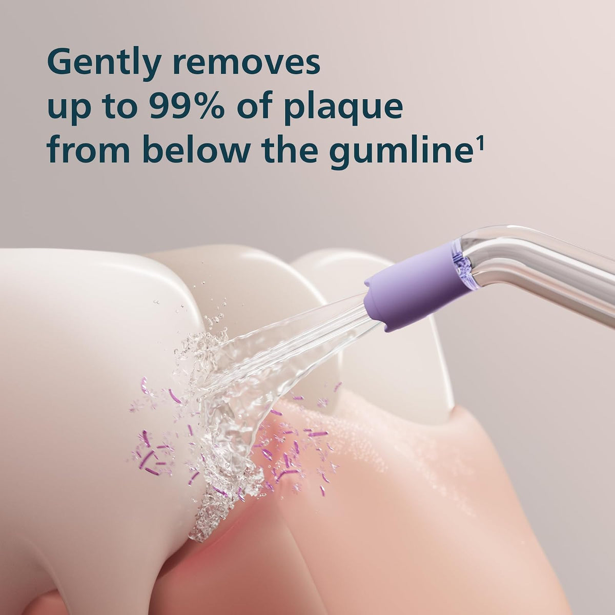 Philips Sonicare Hilo Dental Inalámbrico 3000, Irrigador Oral con Tecnología Quad Stream, 2 Modos y 3 Niveles de Intensidad, Diseño Ergonómico