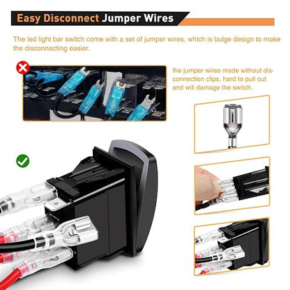 Nilight Conmutador Panel de Interruptores de 2 Bandas de Aluminio 12/24V 5 Pines para Barco/Automóvil/ATV/UTV, Azul, 90104B