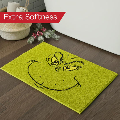 Franco Collectibles Grinch by Dr. Seuss - Alfombra de baño de poliéster Antideslizante para día Festivo y Navidad, 21 x 34 Pulgadas, (Producto con Licencia Oficial)