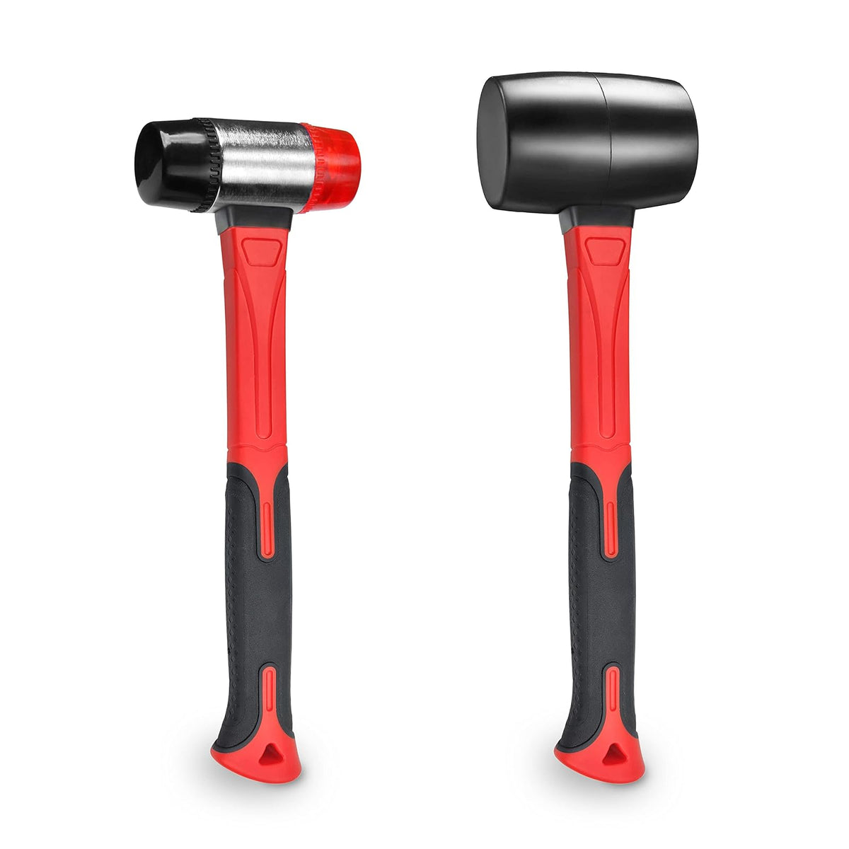 YIYITOOLS - Juego de 2 martillos, mazo de goma de 16 onzas y mazo suave de doble cara de 40 mm, apto para construcción y renovación del hogar, color negro