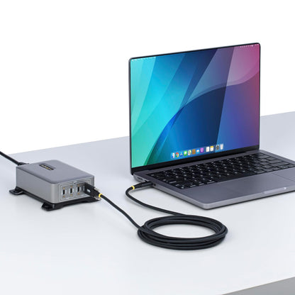 StarTech.com Cable de Carga USB-C de 10 pies (3 m), Bloqueo de Tornillo Lateral, 240W (5A) PD EPR, Cubierta de Silicona con Nylon Trenzado, Cable Cargador para Portátil, Certificado USB-IF