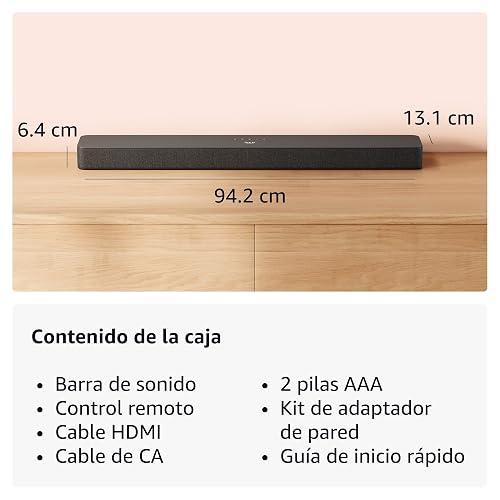 Barra de sonido Fire TV Plus (último modelo) con subwoofer incorporado, 3.1 canales, Dolby Atmos, diálogos nítidos