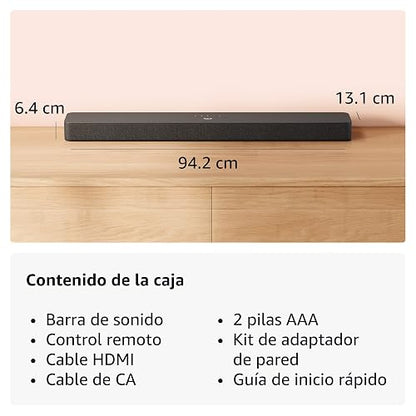 Barra de sonido Fire TV Plus (último modelo) con subwoofer incorporado, 3.1 canales, Dolby Atmos, diálogos nítidos