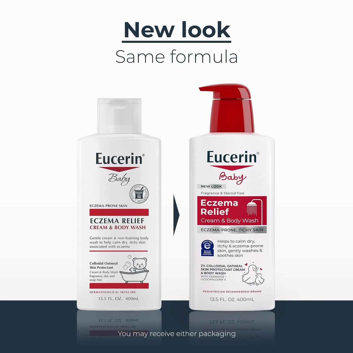 Eucerin Baby Eczema Relief Cream & Body Wash, Eczema Body Wash para bebés, botella de 13.5 onzas líquidas