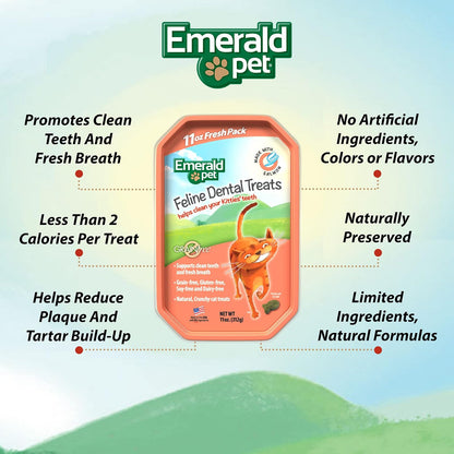 Emerald Pet, Premios Dentales de Salmón para Gato 11 oz