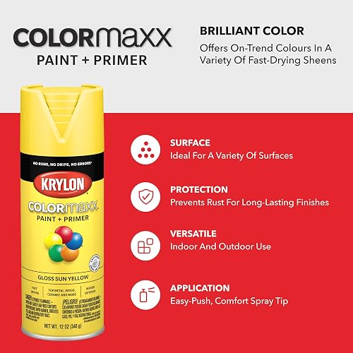 Krylon ColorMaxx Pintura Premium en Aerosol Amarillo Sol
