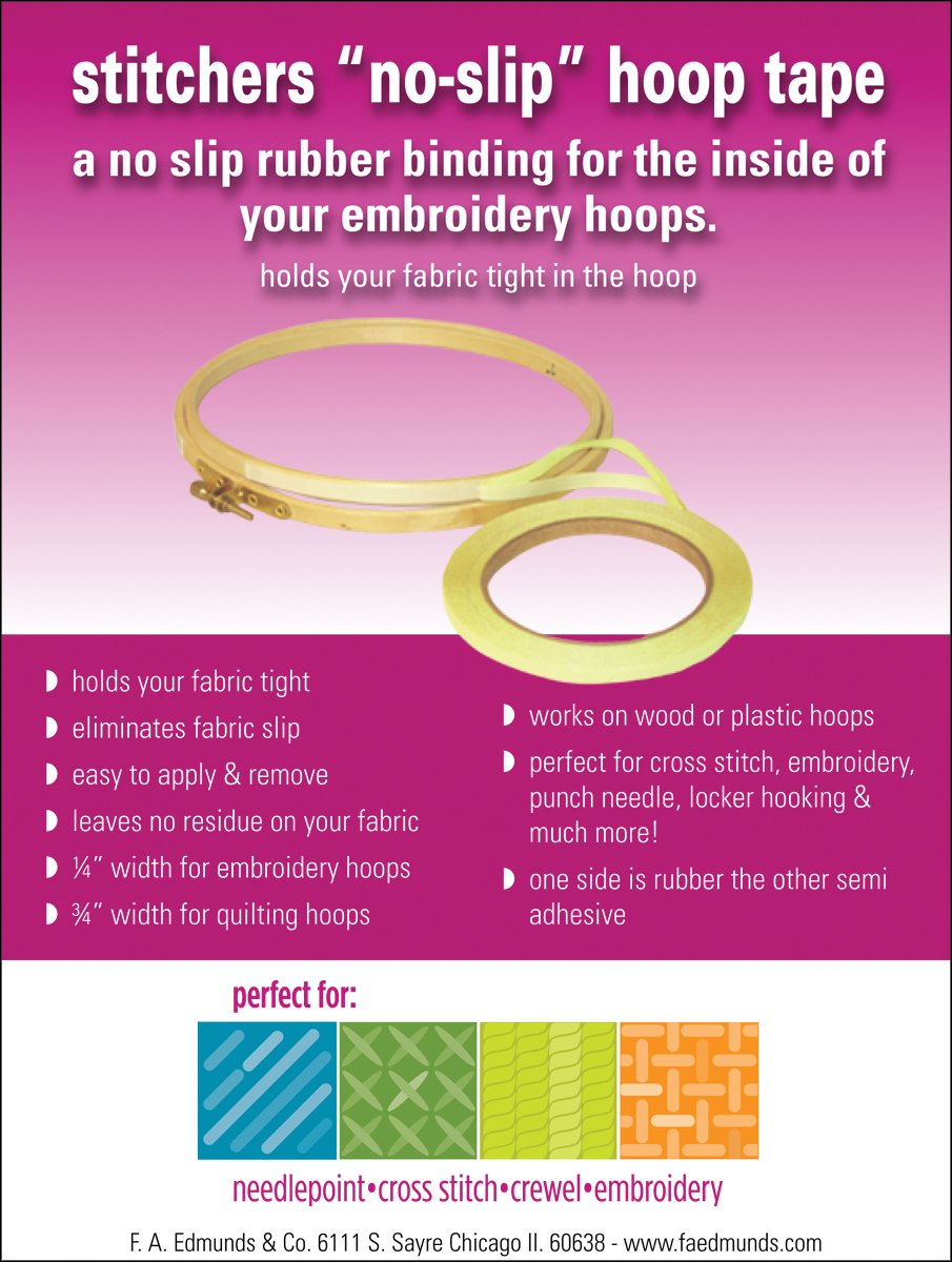 Edmunds EHT-1 Stitchers Cinta de aro antideslizante amarilla, 0,63 cm por 3 yardas