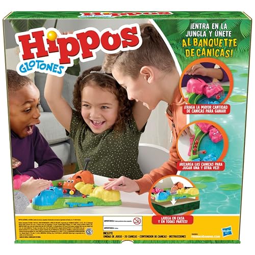 Hasbro Hippos Glotones Juego Preescolar 2-4 Jugadores 3+ años