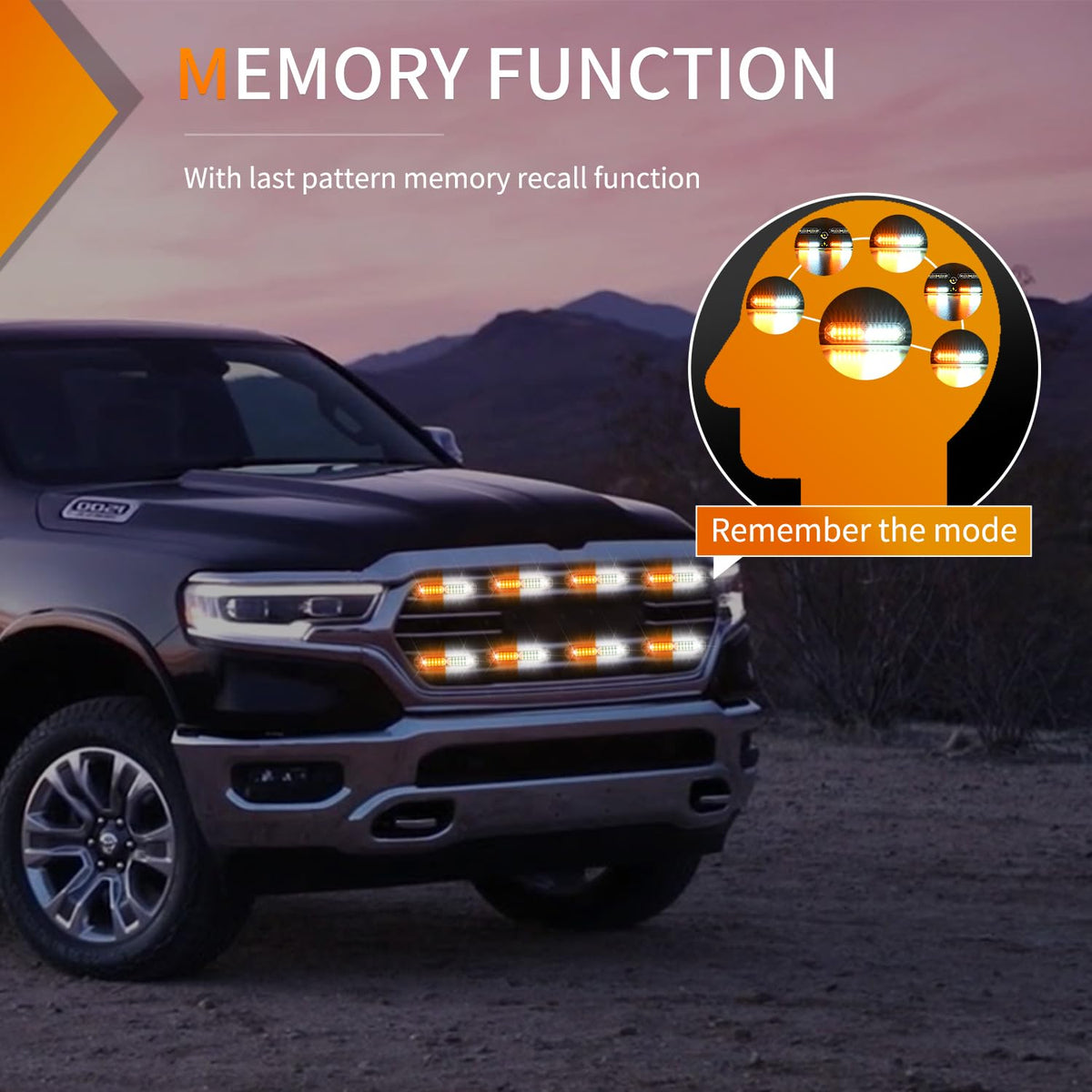 Nilight - 8 luces LED estroboscópicas, 12 LED, color ámbar blanco, luz de emergencia de 12 V, 24 V, montaje en superficie, luces intermitentes, advertencia de peligro, función de sincronización ultra