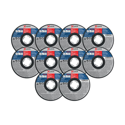 BOSCH TCWX1S450P10 4-1/2 pulgadas. X-LOCK® - Ruedas de corte de metal y acero inoxidable, paquete de 10, grano 60, tipo 1/41