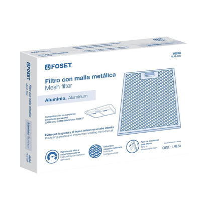 Foset FILM-C80, Juego de 3 filtros de aluminio para campana CAME-80