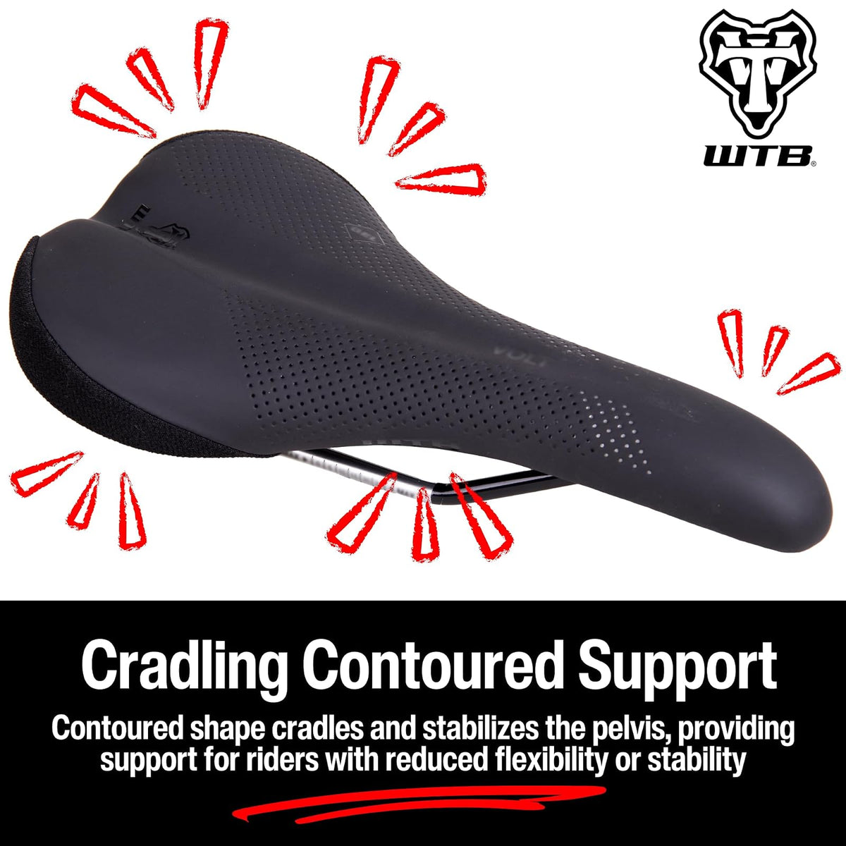 WTB Volt - Sillín para Bicicleta de montaña, Gel, Negro, Unisex, para Adultos