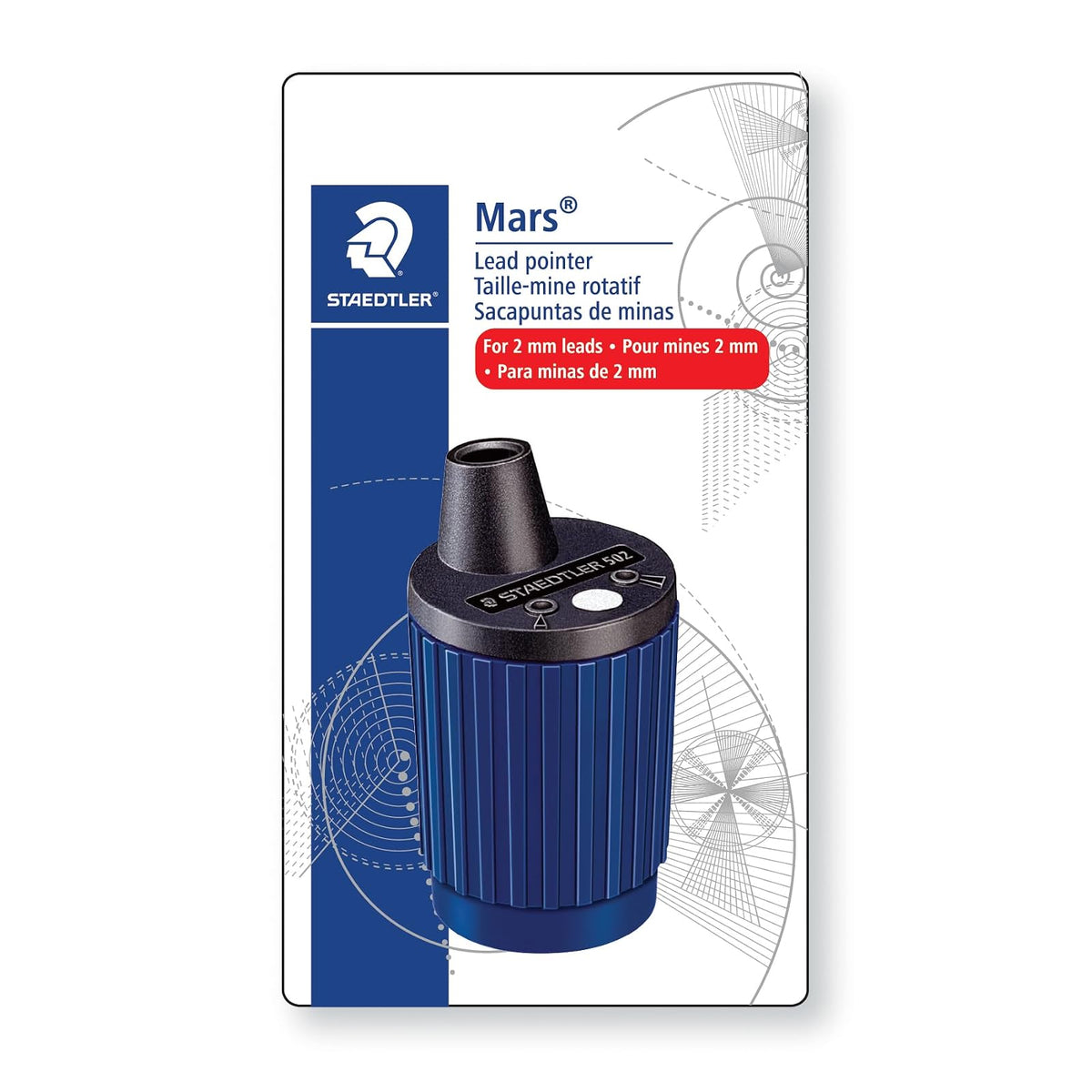 STAEDTLER 502 BK A6 Mars - Puntero de plomo de acción rotativa y tina para cables de 2 mm, 502BKA6