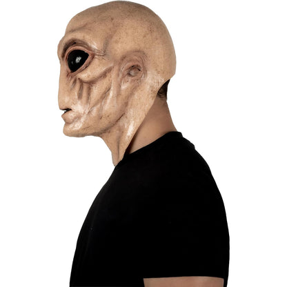 REV Máscara de Látex Alien Flesh con Cuello, Máscara Alienígena con Acabado de Piel Talla Mediana para Disfraz de Halloween, Fiestas y Cosplay Realista