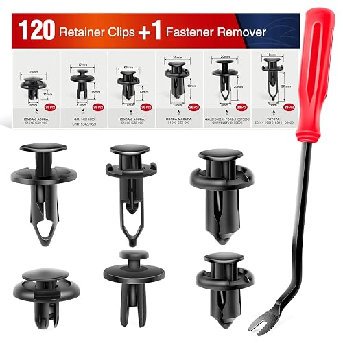 Nilight 120 Clips de Retención y Removedor, 6.3 mm, 8 mm, 9 mm, 10 mm, para GM, Ford, Toyota, Honda
