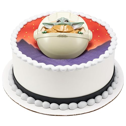 DecoSet® Star Wars™ The Mandalorian The Child Cake Topper, 1 pieza para tartas, uso con decoraciones para tartas para crear pasteles intergalácticos