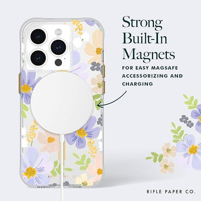 Rifle Paper Co. Funda para iPhone 15 Pro [Compatible con MagSafe] [protección contra caídas de 12 pies] Bonita Funda para iPhone de 6.1 Pulgadas con patrón Floral