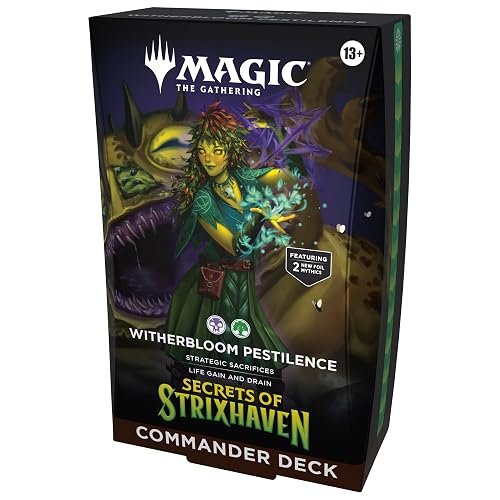 Magic: The Gathering Secrets of Strixhaven Commander Deck - Witherbloom Pestilence (100-card Box + Accessories) En Ingl?s