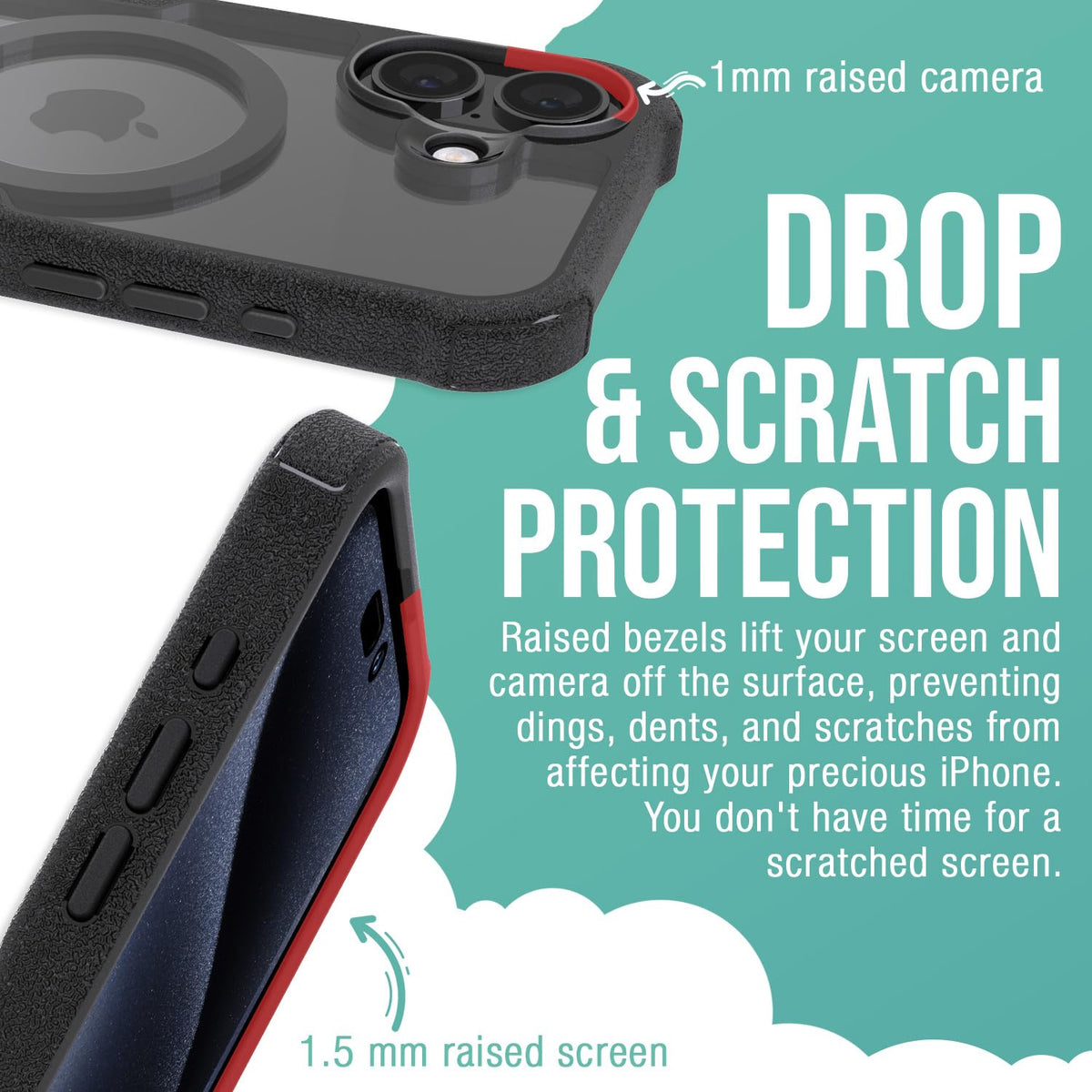 Smartish® - Funda magnética Protectora para iPhone 16, Gripzilla Compatible con MagSafe [Resistente + Resistente] Funda Delgada blindada con protección contra caídas para Apple iPhone 16, Color Negro