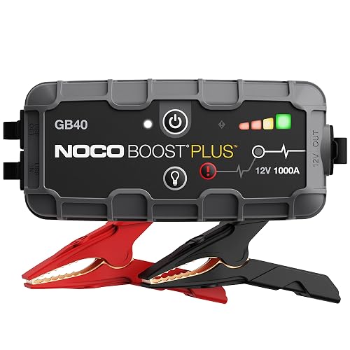 NOCO Boost GB40: Arrancador de batería de Auto 1000A – Booster de Litio portátil 12V, Power Bank y Cables para Pasar Corriente – para Motores de Gasolina hasta 6.0L y diésel hasta 3.0L