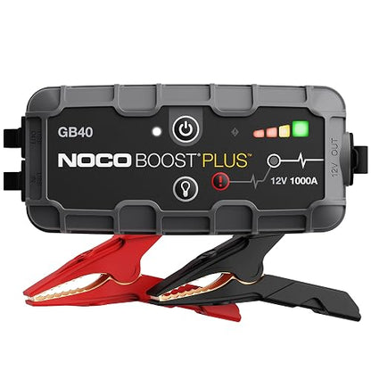 NOCO Boost GB40: Arrancador de batería de Auto 1000A – Booster de Litio portátil 12V, Power Bank y Cables para Pasar Corriente – para Motores de Gasolina hasta 6.0L y diésel hasta 3.0L