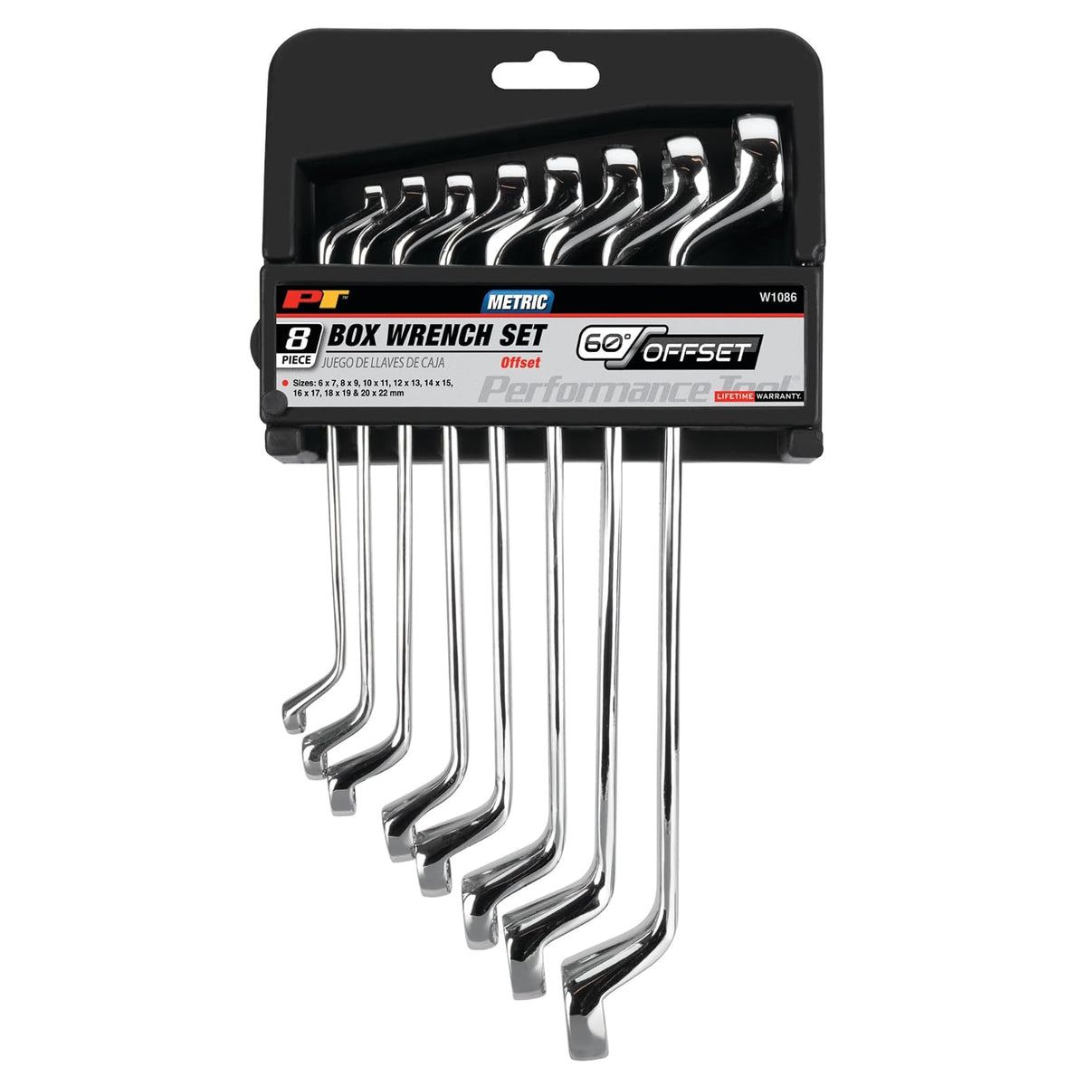 Performance Tool Juego de 8 Llaves Métricas de Compensación de Acero Cromo Vanadio W1086