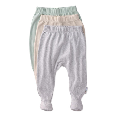 Butterblu Paquete de 3 Pantalones con Pies de Algodón Orgánico - 2 Años - Seafoam