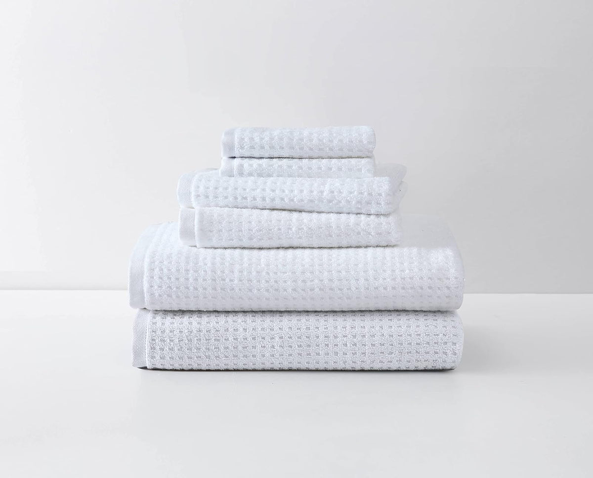 Tommy Bahama - Toallas de baño, decoración de baño de algodón Altamente Absorbente, Baja Pelusa y Resistente a la decoloración, Certificado Oeko-Tex (Blanco del Pacífico Norte, 6 Piezas)