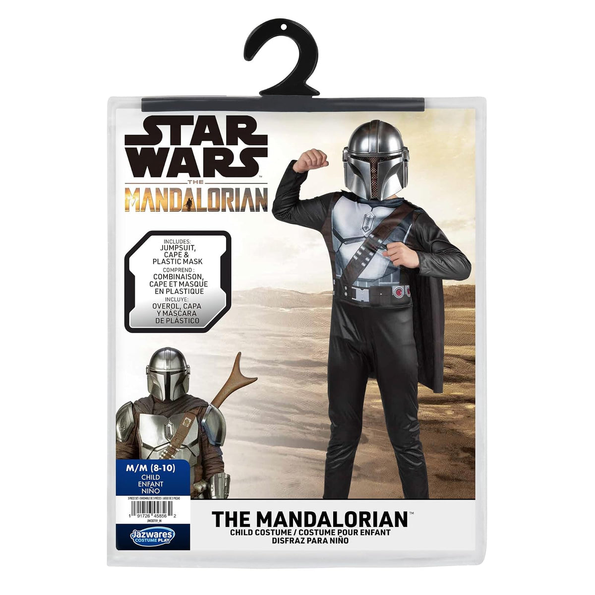 STAR WARS Boys Mandalorian Costume, Kids Halloween Costume, Child - Officially Licensed Small