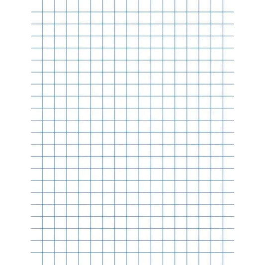 School Smart Gráficos de papel – 20,3 x 27,4 cm, 1/4 regla, dos caras, 500 unidades, color blanco