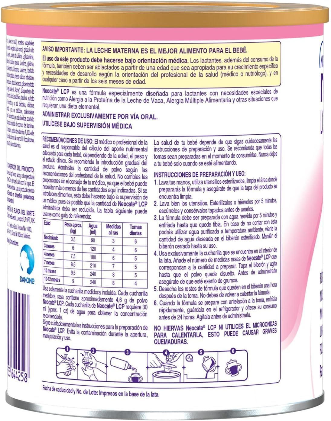Neocate LCP Fórmula No Láctea para Necesidades Especiales de Nutrición, Lata 400 g