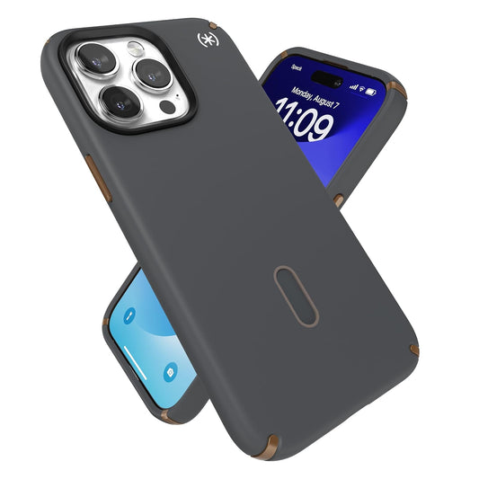 Speck Funda para iPhone 15 Pro MAX, ClickLock - Enclavamiento Antideslizante, construida para MagSafe, protección contra caídas, Resistente a los arañazos, Tacto Suave, Funda para teléfono de 6.7