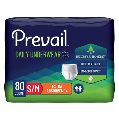 Prevail Ropa Interior Absorbente para Incontinencia, Extra Absorbencia - Small - Medium (80 Count) - 80