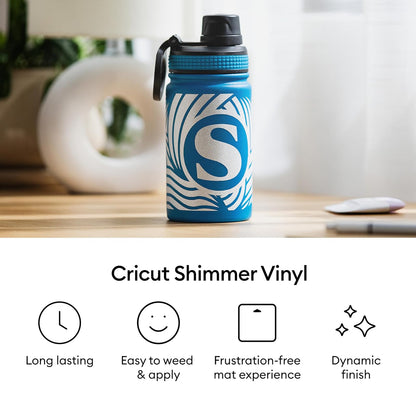 Cricut® Shimmer Vinyl - Muestreador permanente para fiestas - 12 x 12 pulgadas (10 unidades)