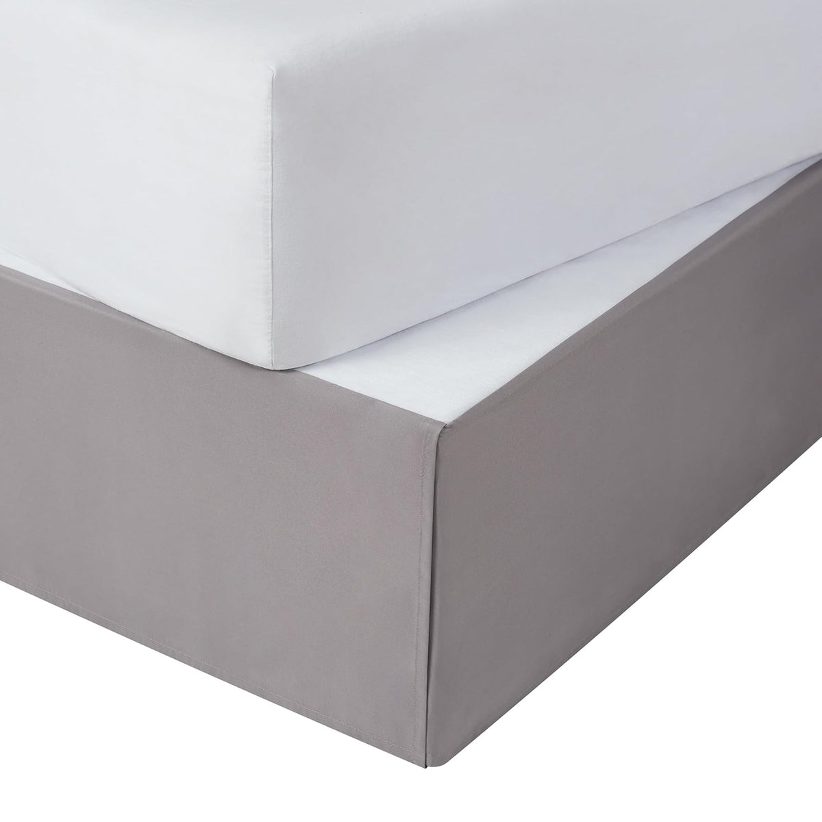 SERTA - Falda de Cama Moderna y sólida, con Volantes de Calidad de Hotel con caída de 13 Pulgadas, Lavable a máquina, King, Gris Oscuro