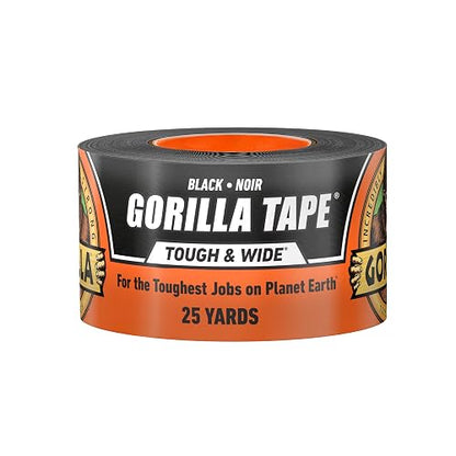 Gorilla Tape Reforzada Ancho 2,9 x 25 Yardas Negra