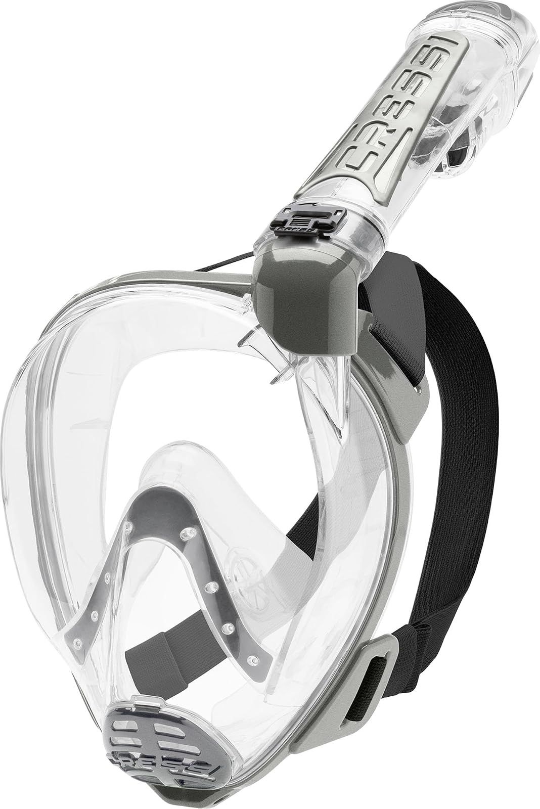 Cressi - Máscara de Snorkel para Adultos - Amplia visión Clara, Sistema antivaho - Fácil respiración: Seguridad Primero - Nuevo 2019 - Duke Dry: Diseñado en Italia: Calidad Desde 1946 - Claro - Plateado - Mediano - Grande