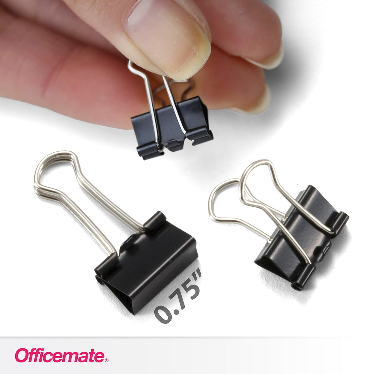 Officemate 99020 Small Binder Clips, 12 Boxes of 1 Dozen Each, 144 Total, black