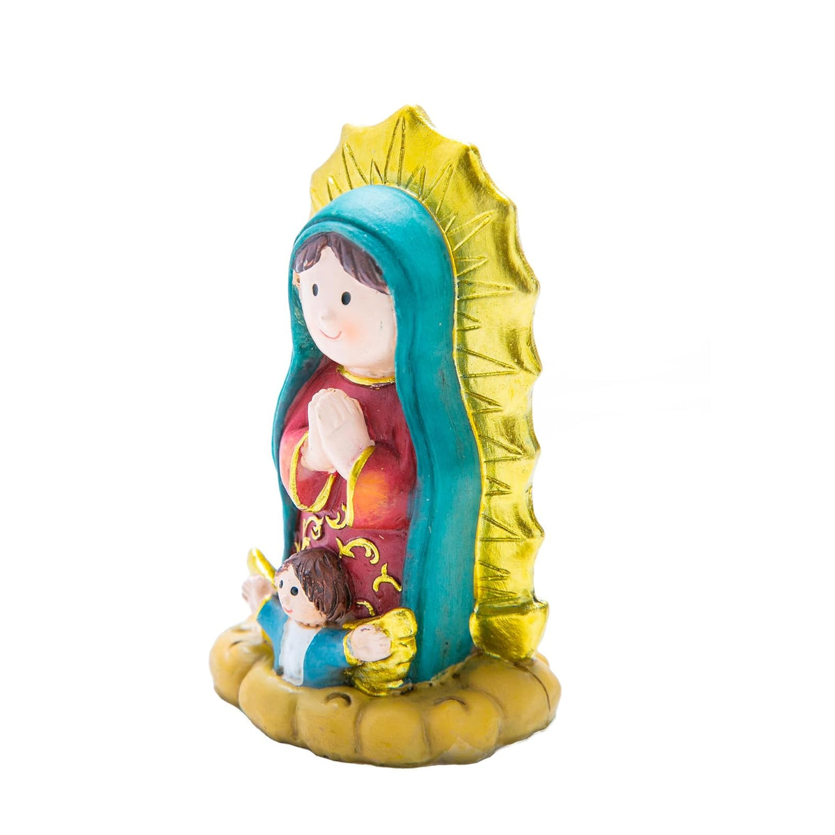Running Nacimiento Navideño Infantil | Virgen de Guadalupe | Decoración de Navidad | Hecho de Poliresina | Tamaño 17 cm