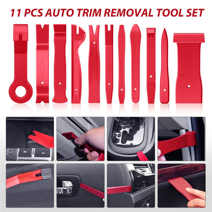 Nilight 200Pcs Trim Removal Tool, Auto Push Pin Bumper Retainer Clip Set Fastener Terminal Remover Adhesive Cable Clips Round Handle Crowbar Kit Car Panel Radio Auto Clip Pliers