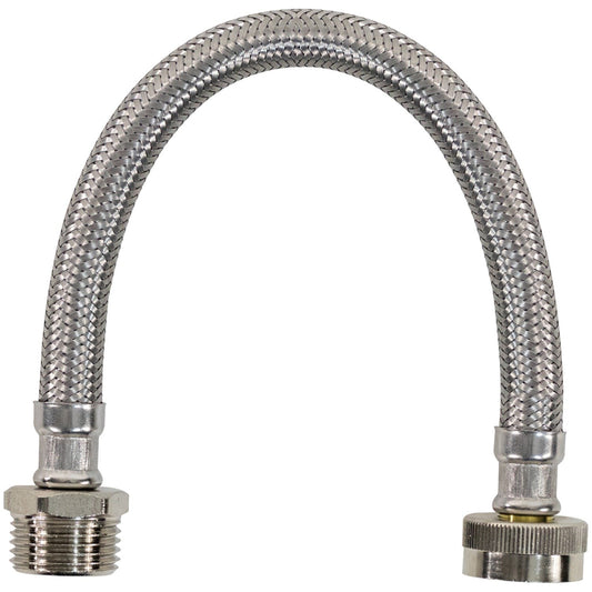 Certified Appliance Accessories WI12SSFM Braided Stainless Steel Water-Inlet Hose, 1 ft