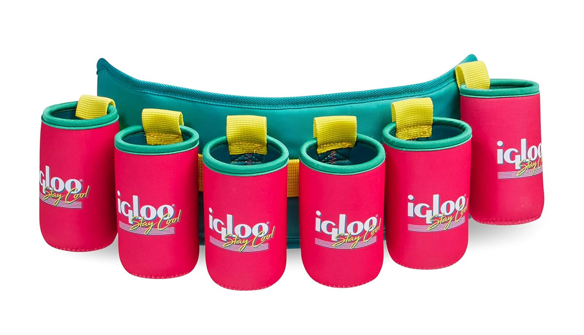 Igloo 90s Retro Collection Fanny Pack Portable Cooler with Front Pocket and Adjustable Waist Strap Holds 3 Cans
