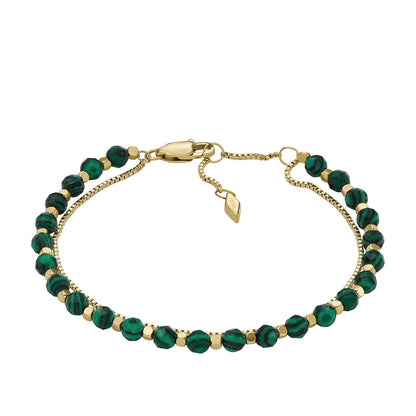 Fossil - Pulsera de acero inoxidable en tono dorado para mujer