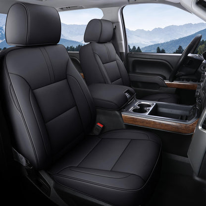Coverado Fundas De Asiento Silverado, Protectores De Asiento De Automóvil De Piel Impermeable, Juego Completo Personalizado, Compatible Con Chevy Silverado Gmc Sierra Pickup 2014-2018 1500 2015-2019 2500H